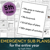 Fifth grade sub plans: EVERYTHING you need for 10 days of 