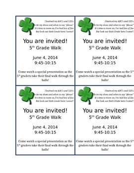 Preview of 5th grade graduation invitation