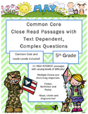 May 5th - Close Read & Comprehension Passages w/Complex Questions