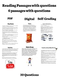 5th grade reading passages with questions