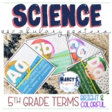5th grade science vocabulary posters for word wall  - colo