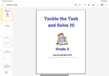 Preview of 5th grade tackle the task - Distance Learning