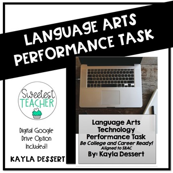 Preview of Distance Learning Language Arts Performance Task Editable Google Template