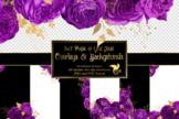 5x7 Purple and Gold Floral Overlays