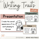 6+1 Traits of Writing Posters | Editable | NEUTRAL BOHO Cl