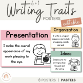 6+1 Traits of Writing Posters | PASTELS | Muted Rainbow Cl