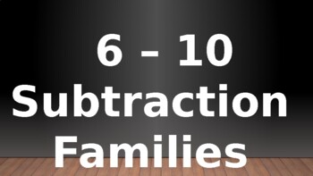 Preview of 6-10 Subtraction Families Math Fluency Powerpoint (Abeka compatible)