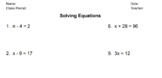 6.10A Solving One Step Equations (Addition/Subtraction/Mul