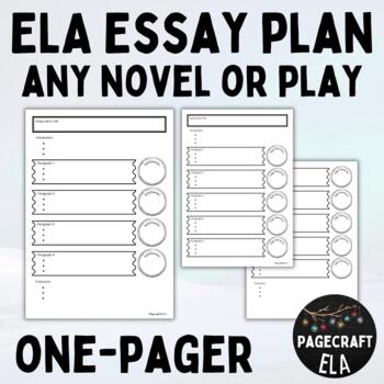 Preview of 6-12 Paragraph Essay Planning | One-Pager | Any Novel or Play