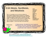 6.6A Metals, Nonmetals, and Metalloids  3x3 Vocabulary Puzzle