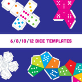 6, 8, 10 and 12-sided Dice Templates