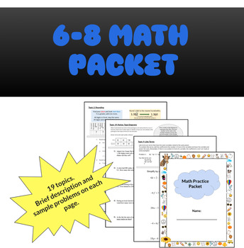 Preview of 6-8 Math Practice Packet