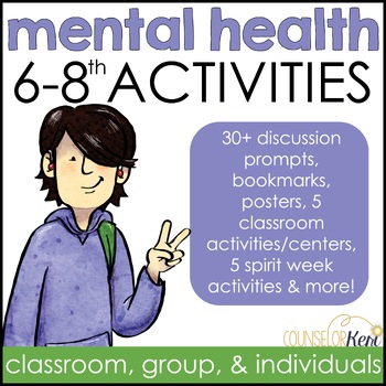 Preview of 6-8 Mental Health Awareness Activities: Mental Health Centers, Discussion & More