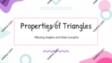 6.8A Triangle Properties - Missing Angles and Side Lengths