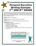 6-8th Gr Personal Narrative Writing Prompts STAAR and CC