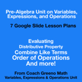 Variables, Expressions, and Operations Pre-Algebra Google 