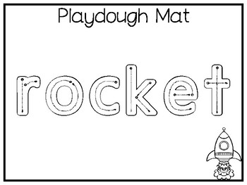 6 rocket preschool trace the word and color worksheets and activities