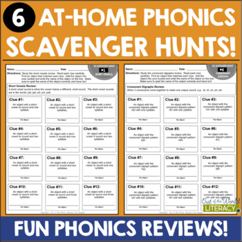 Preview of 6 At-Home Phonics Scavenger Hunts