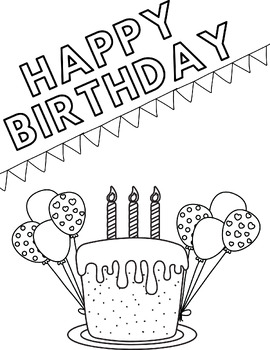 6 Birthday Coloring Sheets: Celebrate Student Birthdays | TPT