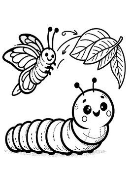Preview of 6 Bug Themed Coloring Sheets- Develop Fine Motor Skills With Engaging Coloring
