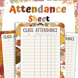 6 Colorful Student Attendance Sheet Gradebook for thanksgiving