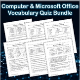6 Computer & Microsoft Office Vocabulary Quizzes - Editabl