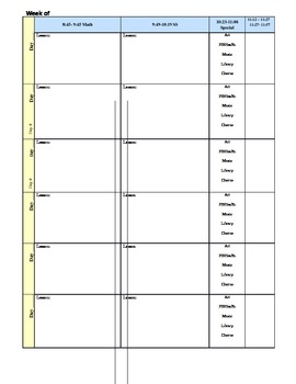 6 Day Cycle Lesson Plan Template by Leslie Frey | TpT