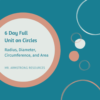Preview of 6 Day Full Unit on Circles - Radius, Diameter, Circumference, and Area