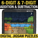 6 Digit & 7 Digit Addition & Subtraction Digital Math Jigs