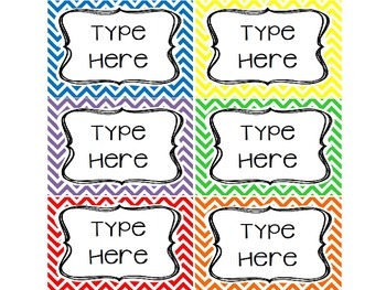 6 EDITABLE Chevron Labels / Tags by Kelly Horgan | TPT