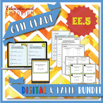 Preview of 6.EE.5 Bundle ⭐ Substitution in Equations and Inequalities