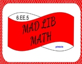 6.EE.5 Printable Mad LIb Math Activity (Solutions to Equat