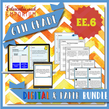Preview of 6.EE.6 Bundle ⭐ Real World Variables