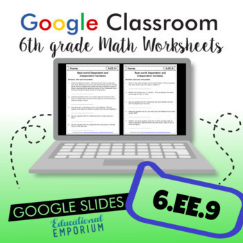Preview of 6.EE.9 Digital Worksheets ⭐ Real-World Dependent and Independent Variables