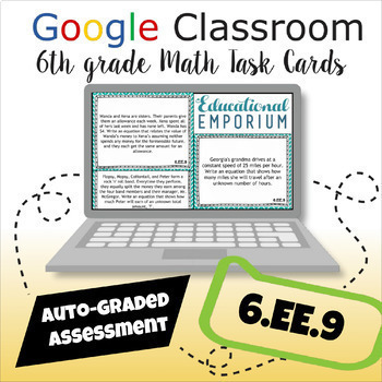 Preview of 6.EE.9 Task Cards ★ Real-World Dependent & Independent Variables 6th Grade Math
