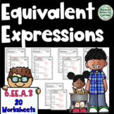 6.EE.A.3 Equivalent Expressions Worksheets