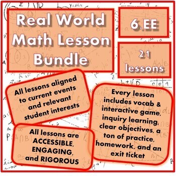 Preview of 6.EE Bundle (21 Engaging, Accessible, & Structured Lessons + CCSS Assessment)