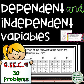 Preview of 6.EE.C.9 Dependent and Independent Variables: Self-Grading Google Forms