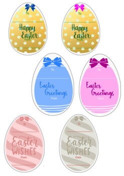 Preview of 6 Easter Gift Tags