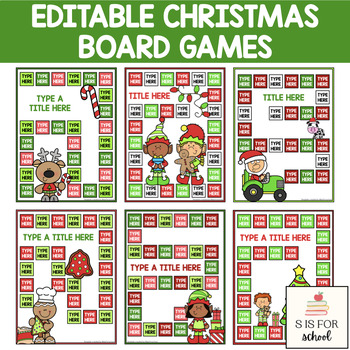 6 Editable Christmas Board Games for Any Subject {Personal Use} | TPT