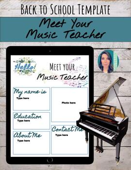 Preview of 6 Editable Meet the Music Teacher Google Slides Templates | Back to School