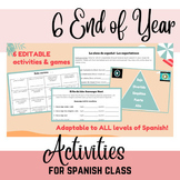 6 End of Year Activities & Games for Spanish Class (superl