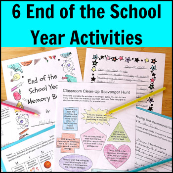 Preview of 6 End of the Year Writing, Reading, Math Activities for the Last Week of School