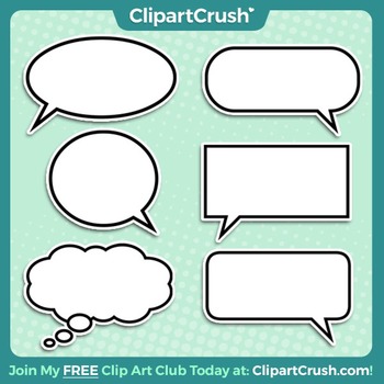 Preview of Royalty Free Comic Style Word Balloons Clipart Bubbles!