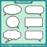 Royalty Free Comic Style Word Balloons Clipart Bubbles!