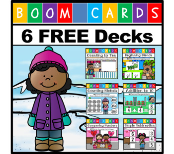 Preview of 6 FREE Winter Boom Card Decks (60 Cards Total) Audio Included