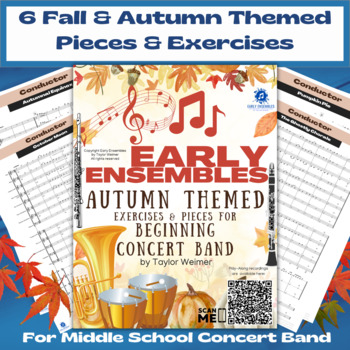 Preview of 6 Fall & Autumn Themed Pieces & Exercises for Middle School Concert Band