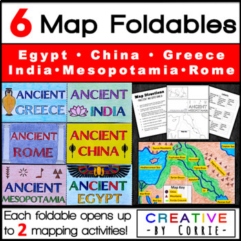 Preview of 6 Maps for Ancient Civilizations: Mesopotamia, Egypt, Greece, Rome, India, China