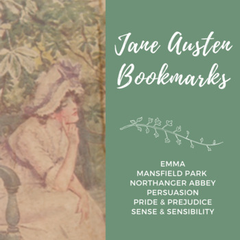 Preview of 6 Free JANE AUSTEN Bookmarks