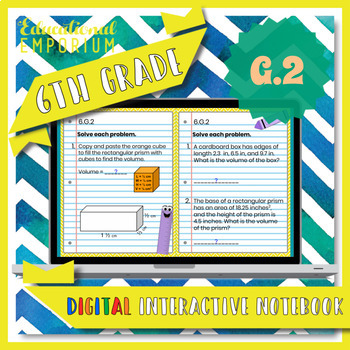 Preview of 6.G.2 Google Math Interactive Notebook ⭐ Volumes of Right Rectangular Prisms
